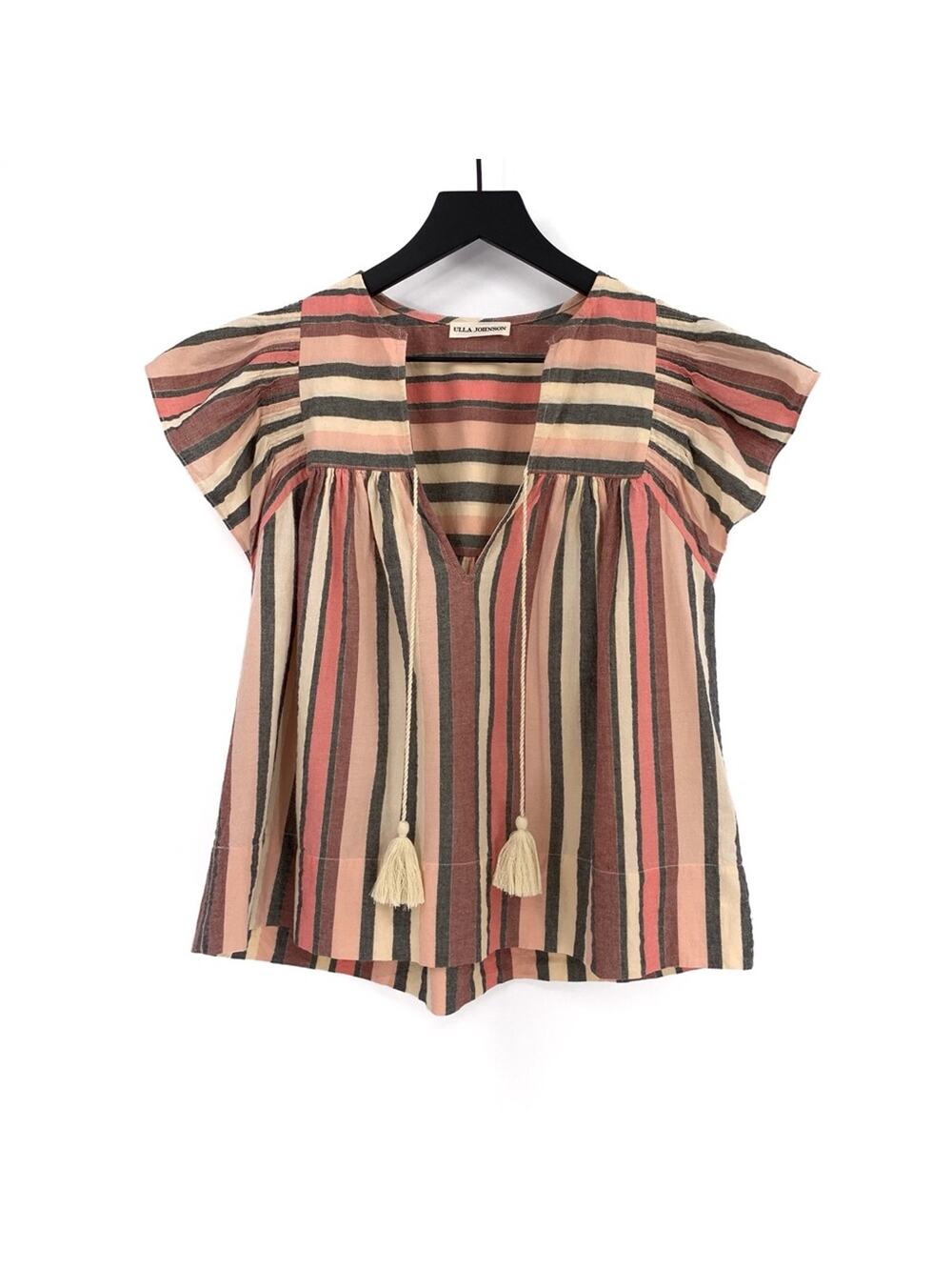 ULLA JOHNSON Amba Top Rosewood Stripe 2